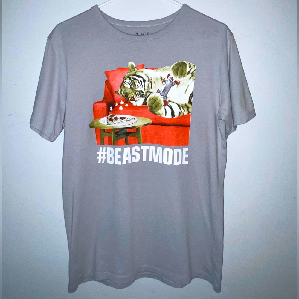 Boys XL (Size 16) Children’s Place “Beast Mode” Lazy Tiger Graphic Tee